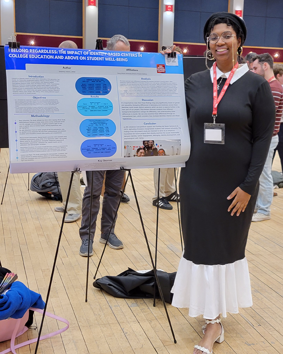 Epiphany Adams with her research poster. 